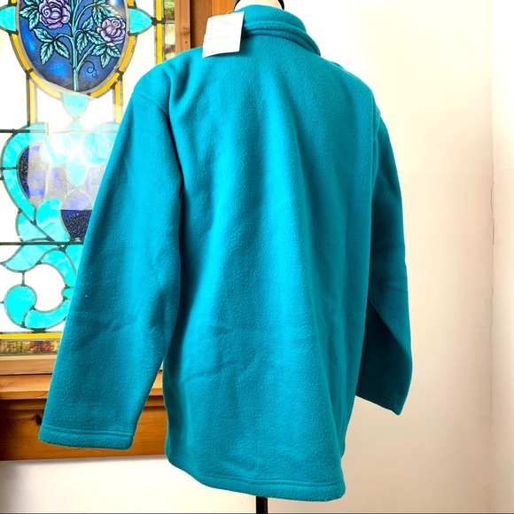 Vintage NWT Vicki Wayne’s Blue Fleece Pea Coat- Oversized Small - Picture 3 of 8